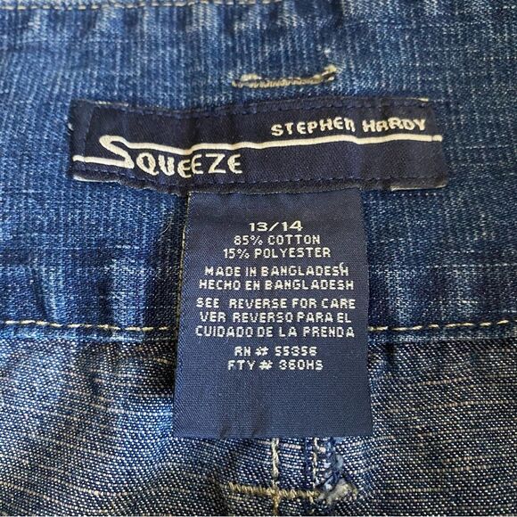 Vintage 90s Squeeze Stephen Hardy Denim Maxi Midi Skirt Deep Side Slits Sz 13/14 - Picture 11 of 13